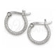 Sterling Silver Small Hoop, Hollow Design, Diamond Cutting Finish, Silver Finish, 02.401.0003.12