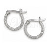 Sterling Silver Small Hoop, Hollow Design, Diamond Cutting Finish, Silver Finish, 02.401.0003.12