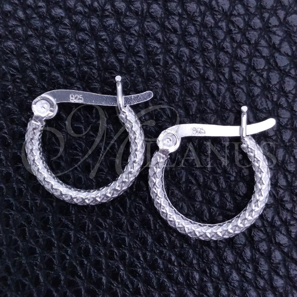 Sterling Silver Hoop Earrings — Small Hoop Diamond Cutting 02. — main product view — SKU 149317 | Plata 925 aretes de aro — Small Hoop Diamond Cutting 02. — SKU 149317