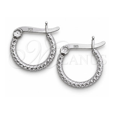 Sterling Silver Small Hoop, Diamond Cutting Finish, Silver Finish, 02.401.0004.12