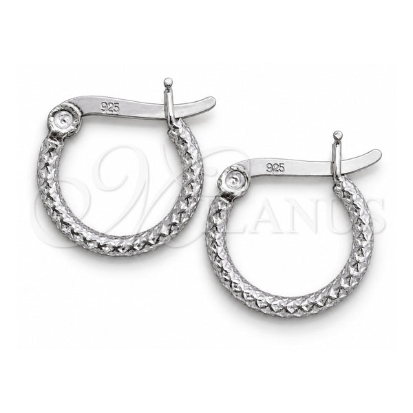 Sterling Silver Small Hoop, Diamond Cutting Finish, Silver Finish, 02.401.0004.12
