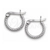 Sterling Silver Small Hoop, Diamond Cutting Finish, Silver Finish, 02.401.0004.12