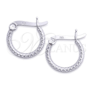 Sterling Silver Small Hoop, Diamond Cutting Finish, Silver Finish, 02.401.0004.12
