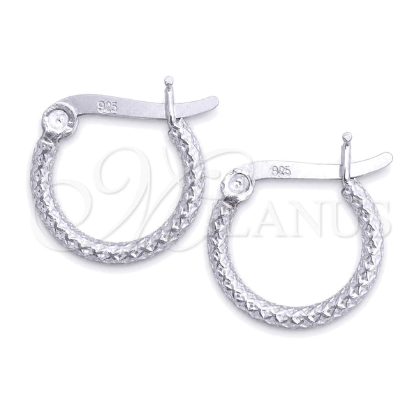 Sterling Silver Small Hoop, Diamond Cutting Finish, Silver Finish, 02.401.0004.12