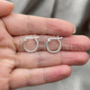 Sterling Silver Small Hoop, Diamond Cutting Finish, Silver Finish, 02.401.0005.12