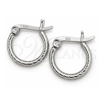 Sterling Silver Small Hoop, Diamond Cutting Finish, Silver Finish, 02.401.0005.12
