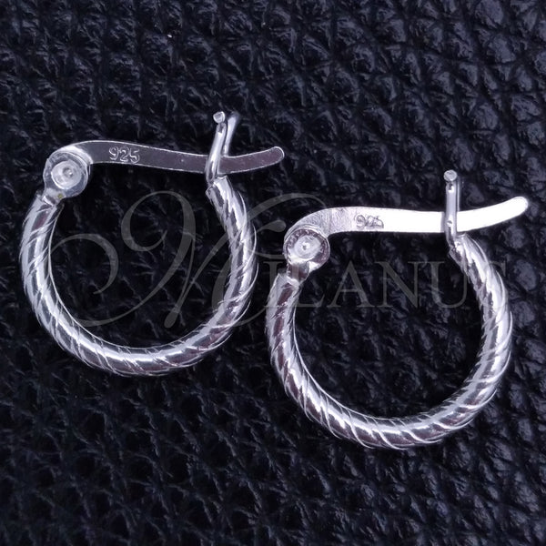 Sterling Silver Hoop Earrings — Small Hoop Diamond Cutting 02. — main product view — SKU 149319 | Plata 925 aretes de aro — Small Hoop Diamond Cutting 02. — SKU 149319
