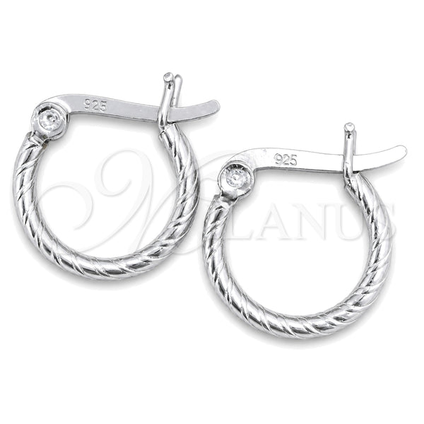 Sterling Silver Small Hoop, Diamond Cutting Finish, Silver Finish, 02.401.0005.12