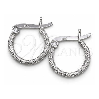 Sterling Silver Small Hoop, Diamond Cutting Finish, Silver Finish, 02.401.0006.12