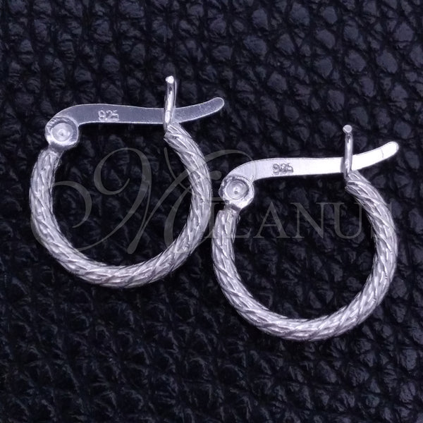 Sterling Silver Hoop Earrings — Small Hoop Diamond Cutting 02. — main product view — SKU 149320 | Plata 925 aretes de aro — Small Hoop Diamond Cutting 02. — SKU 149320