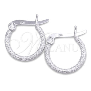 Sterling Silver Small Hoop, Diamond Cutting Finish, Silver Finish, 02.401.0006.12