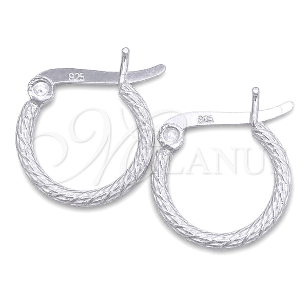 Sterling Silver Small Hoop, Diamond Cutting Finish, Silver Finish, 02.401.0006.12