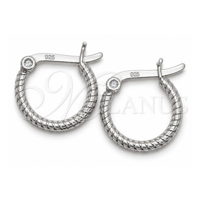 Sterling Silver Small Hoop, Diamond Cutting Finish, Silver Finish, 02.401.0007.12
