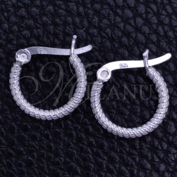 Sterling Silver Hoop Earrings — Small Hoop Diamond Cutting 02. — main product view — SKU 149321 | Plata 925 aretes de aro — Small Hoop Diamond Cutting 02. — SKU 149321