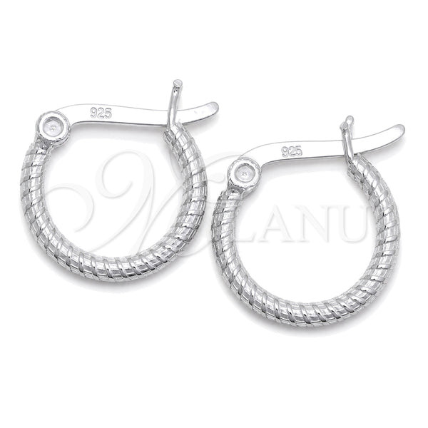 Sterling Silver Small Hoop, Diamond Cutting Finish, Silver Finish, 02.401.0007.12