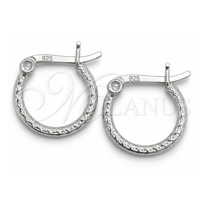 Sterling Silver Small Hoop, Diamond Cutting Finish, Silver Finish, 02.401.0008.12