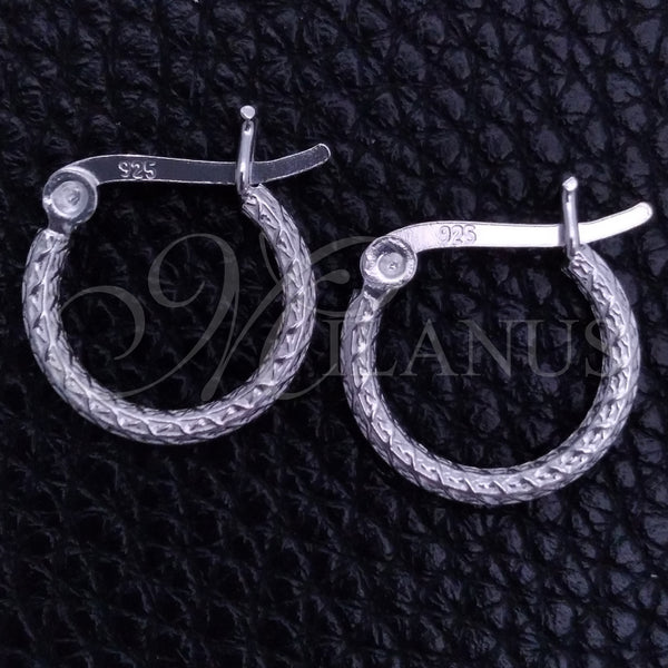 Sterling Silver Hoop Earrings — Small Hoop Diamond Cutting 02. — main product view — SKU 149322 | Plata 925 aretes de aro — Small Hoop Diamond Cutting 02. — SKU 149322