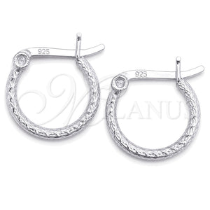 Sterling Silver Small Hoop, Diamond Cutting Finish, Silver Finish, 02.401.0008.12