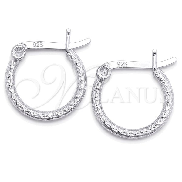 Sterling Silver Small Hoop, Diamond Cutting Finish, Silver Finish, 02.401.0008.12