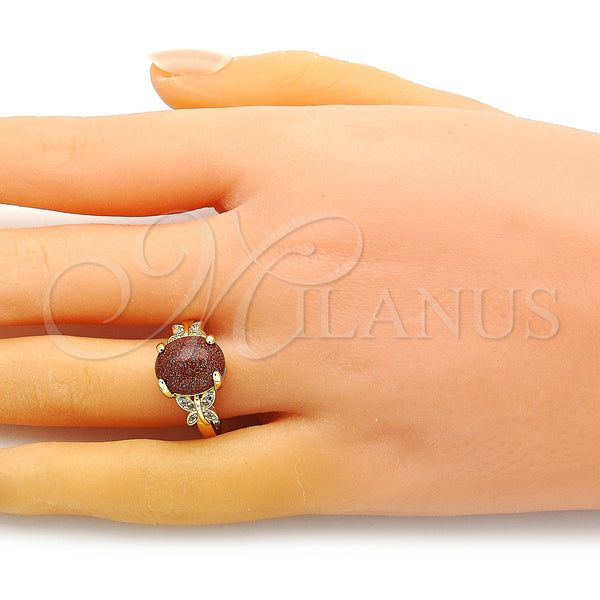 Gold Filled Ring — Multi Stone Ring Butterfly Design with Brown Goldstone — alternate product view — SKU 149341 | Oro Laminado anillo — Multi Stone Ring Butterfly diseño with Brown Goldstone — SKU 149341