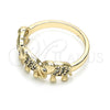 Oro Laminado Multi Stone Ring, Gold Filled Style Elephant Design, with White Micro Pave, Polished, Golden Finish, 01.284.0069.08 (Size 8)