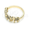 Oro Laminado Multi Stone Ring, Gold Filled Style Elephant Design, with White Micro Pave, Polished, Golden Finish, 01.284.0069.09 (Size 9)