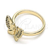 Oro Laminado Multi Stone Ring, Gold Filled Style Butterfly Design, with Multicolor Micro Pave, Polished, Golden Finish, 01.284.0070.1.09 (Size 9)