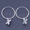 Sterling Silver Small Hoop, Cross Design, Polished, Silver Finish, 02.401.0011.25