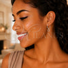 Sterling Silver Small Hoop, Star Design, Polished, Silver Finish, 02.401.0012.25