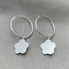 Sterling Silver Small Hoop, Flower Design, Polished, Silver Finish, 02.401.0015.15