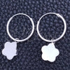 Sterling Silver Small Hoop, Flower Design, Polished, Silver Finish, 02.401.0015.15