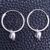 Sterling Silver Small Hoop, Heart Design, Polished, Silver Finish, 02.401.0017.15