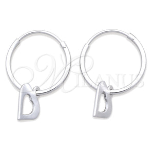 Sterling Silver Small Hoop, Heart Design, Polished, Silver Finish, 02.401.0022.15