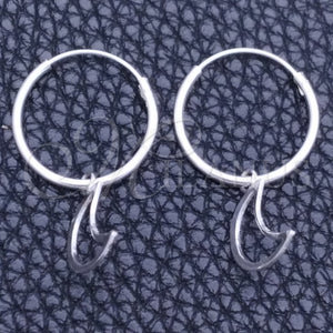 Sterling Silver Hoop Earrings — Small Hoop Moon Design Polished 02. — main product view — SKU 149373 | Plata 925 aretes de aro — Small Hoop Moon diseño pulido 02. — SKU 149373