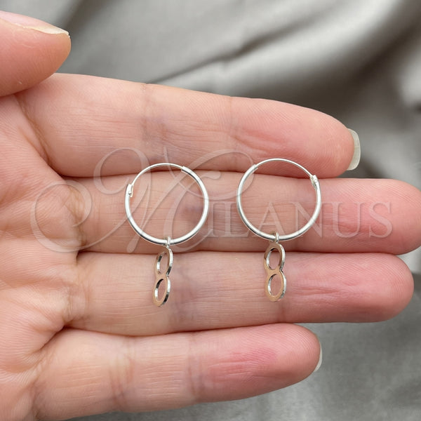 Sterling Silver Hoop Earrings — Small Hoop Infinite Design Polished 02. — alternate product view — SKU 149374 | Plata 925 aretes de aro — Small Hoop Infinite diseño pulido 02. — SKU 149374