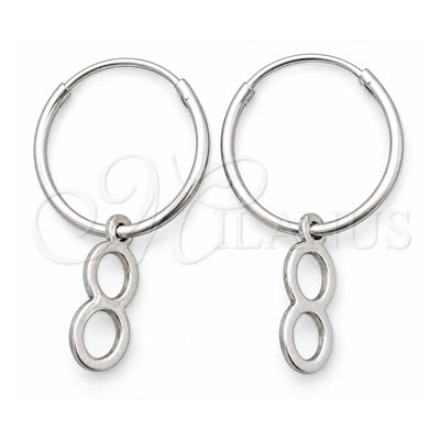 Sterling Silver Small Hoop, Infinite Design, Polished, Silver Finish, 02.401.0024.15