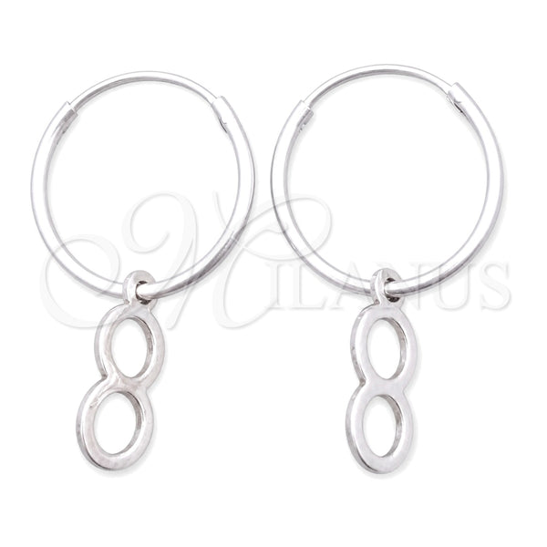 Sterling Silver Small Hoop, Infinite Design, Polished, Silver Finish, 02.401.0024.15
