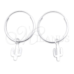 Sterling Silver Small Hoop, Tree Design, Polished, Silver Finish, 02.401.0025.15