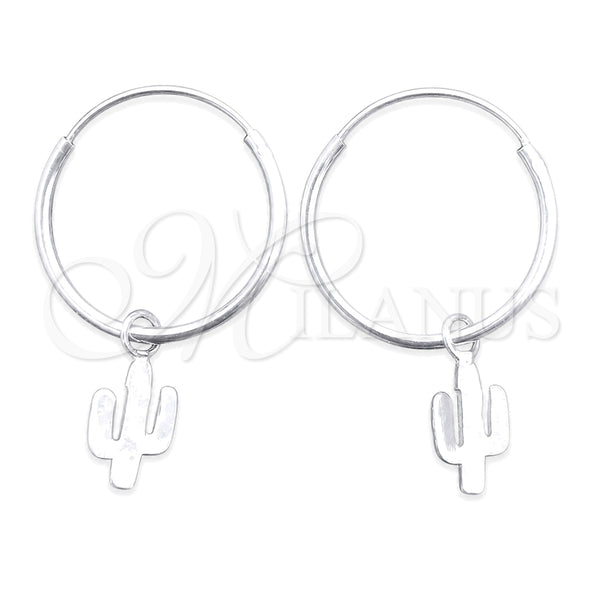 Sterling Silver Small Hoop, Tree Design, Polished, Silver Finish, 02.401.0025.15