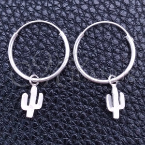 Sterling Silver Hoop Earrings — Small Hoop Tree Design Polished 02. — main product view — SKU 149375 | Plata 925 aretes de aro — Small Hoop Tree diseño pulido 02. — SKU 149375