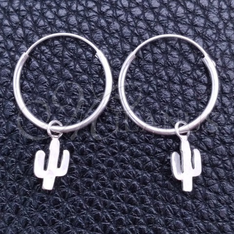 Sterling Silver Small Hoop, Tree Design, Polished, Silver Finish, 02.401.0025.15