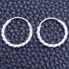 Sterling Silver Small Hoop, Twist Design, Diamond Cutting Finish, Silver Finish, 02.401.0027.12