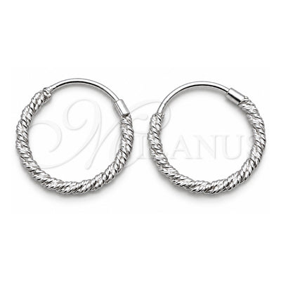 Sterling Silver Small Hoop, Twist Design, Diamond Cutting Finish, Silver Finish, 02.401.0027.12