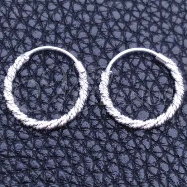 Sterling Silver Hoop Earrings — Small Hoop Twist Design Diamond Cutting 02. — main product view — SKU 149377 | Plata 925 aretes de aro — Small Hoop Twist diseño Diamond Cutting 02. — SKU 149377
