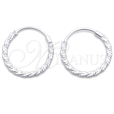Sterling Silver Small Hoop, Twist Design, Diamond Cutting Finish, Silver Finish, 02.401.0027.12 for wholesale, main product view