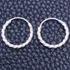Sterling Silver Small Hoop, Twist Design, Diamond Cutting Finish, Silver Finish, 02.401.0027.12