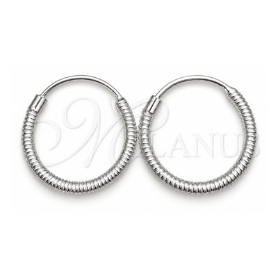 Sterling Silver Small Hoop, Twist Design, Diamond Cutting Finish, Silver Finish, 02.401.0028.12