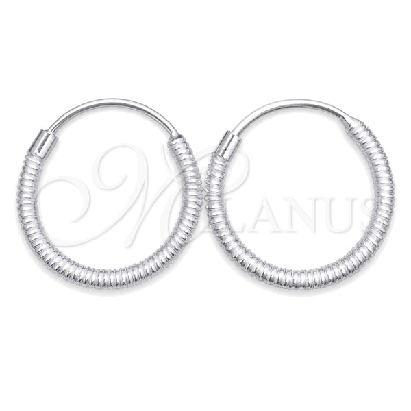 Sterling Silver Small Hoop, Twist Design, Diamond Cutting Finish, Silver Finish, 02.401.0028.12