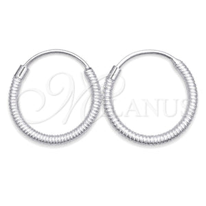 Sterling Silver Small Hoop, Twist Design, Diamond Cutting Finish, Silver Finish, 02.401.0028.12