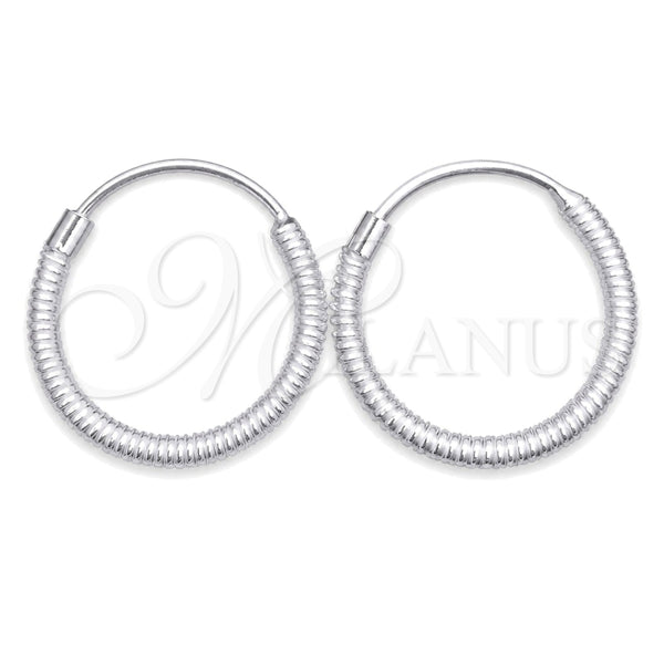 Sterling Silver Small Hoop, Twist Design, Diamond Cutting Finish, Silver Finish, 02.401.0028.12